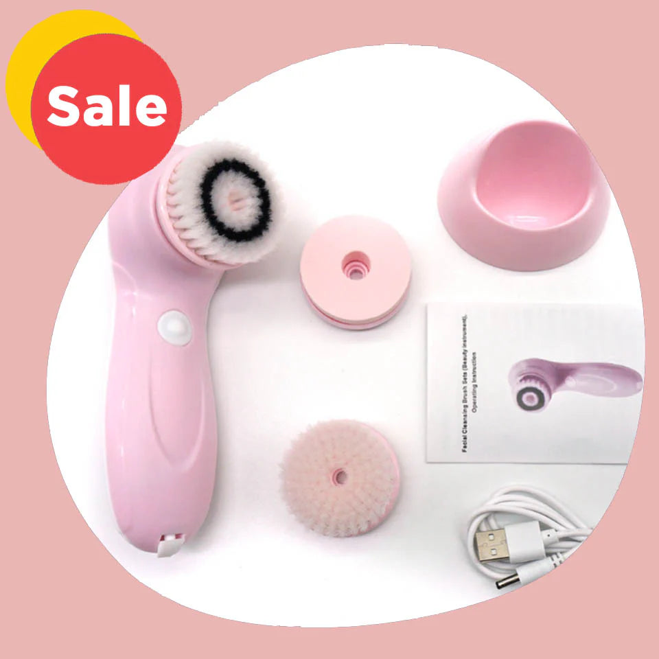 3-in-1 Electric Facial Cleansing Brush — Glow & Go