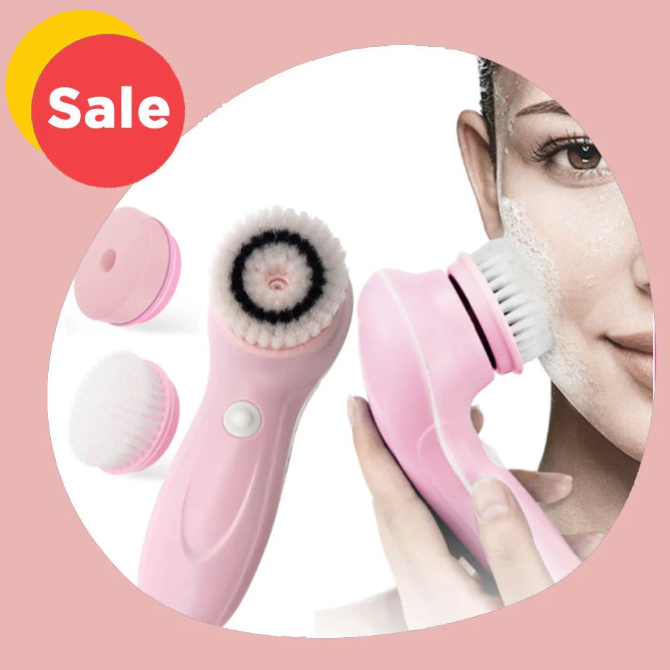 3-in-1 Electric Facial Cleansing Brush — Glow & Go