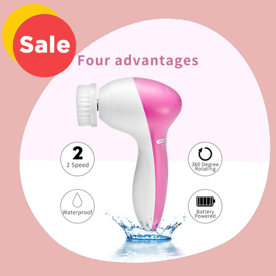 3-in-1 Electric Facial Cleansing Brush — Glow & Go
