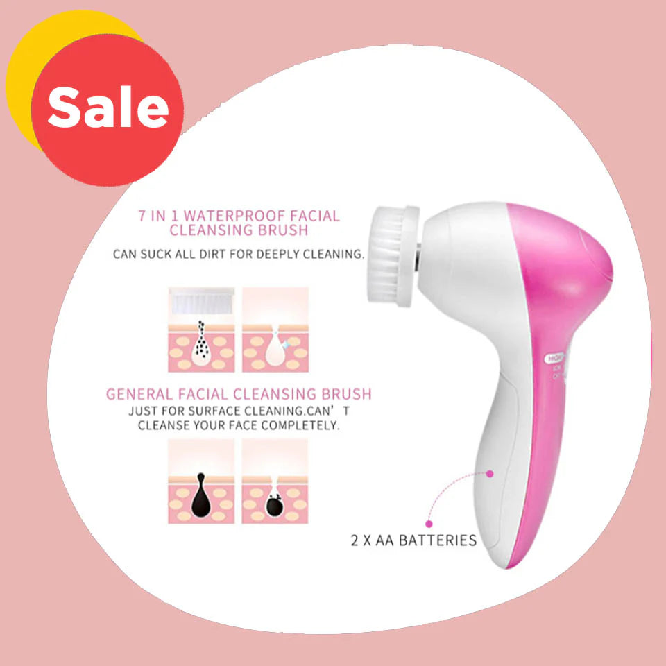 3-in-1 Electric Facial Cleansing Brush — Glow & Go